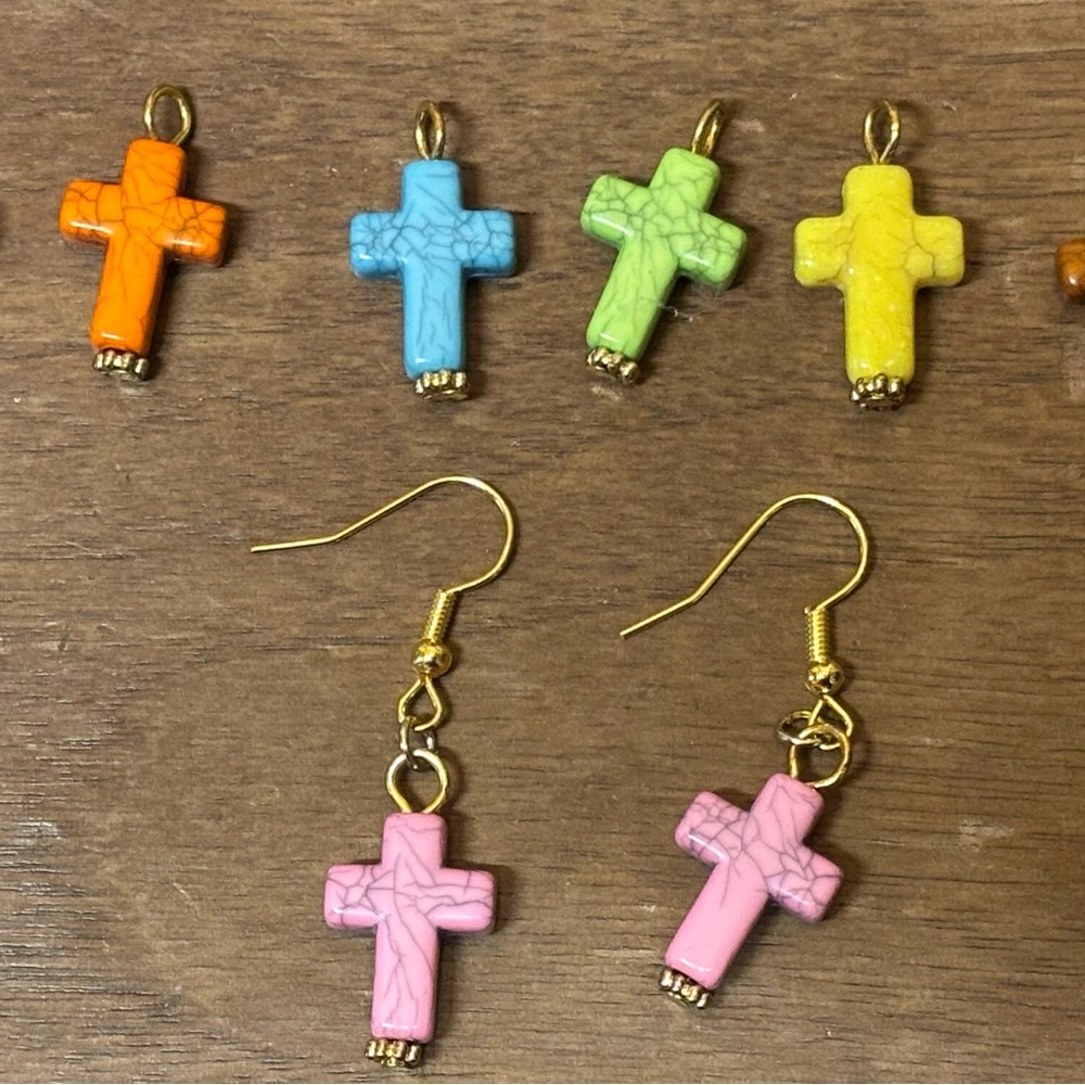 Colorful Cross Earrings